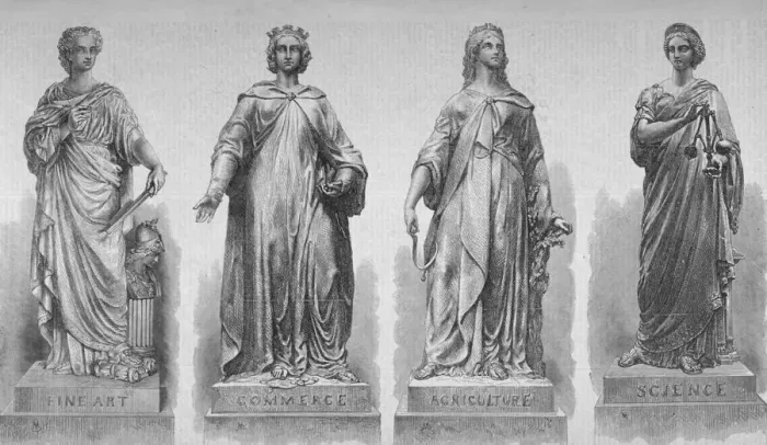 Framed Print : Statues on Holborn Viaduct, City of London, 1869 Framed Print : Statues on Holborn Viaduct, City of London, 1869