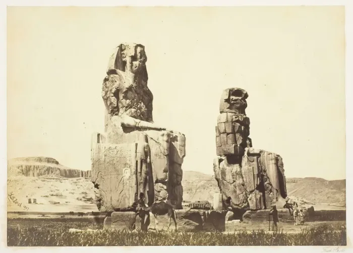 Framed Print : The Statues of Memnon, 1857, printed 1862. Creator: Francis Frith Framed Print : The Statues of Memnon, 1857, printed 1862. Creator: Francis Frith