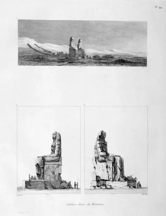 Framed Print : Statues of Memnon, Thebes, Egypt, c1808. Artist: L Petit Framed Print : Statues of Memnon, Thebes, Egypt, c1808. Artist: L Petit