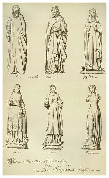 Statues formerly on the outside of Guildhall, City of London, 1783 (1886)