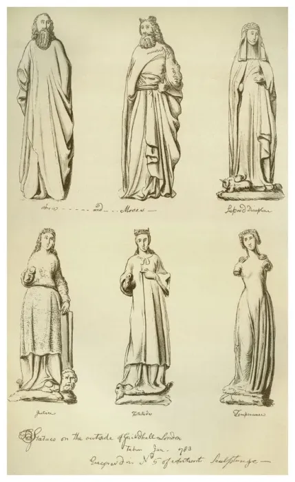 Framed Print : Statues formerly on the outside of Guildhall, City of London, 1783 (1886) Framed Print : Statues formerly on the outside of Guildhall, City of London, 1783 (1886)