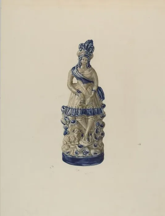 Framed Print : Statuette, 1935 / 1942. Creator: Yolande Delasser Framed Print : Statuette, 1935 / 1942. Creator: Yolande Delasser