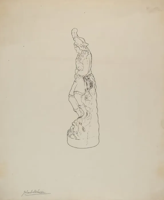 Framed Print : Statuette, c. 1937. Creator: Yolande Delasser Framed Print : Statuette, c. 1937. Creator: Yolande Delasser
