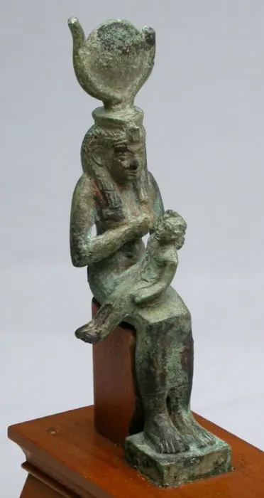 Framed Print : Statuette of the Goddess Isis Holding the God Horus, Egypt Framed Print : Statuette of the Goddess Isis Holding the God Horus, Egypt