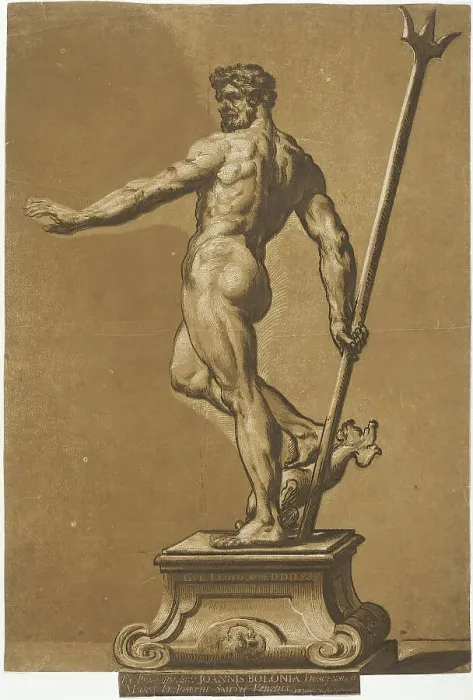 Framed Print : Statuette of Neptune, c1738. Creator: John Baptist Jackson Framed Print : Statuette of Neptune, c1738. Creator: John Baptist Jackson