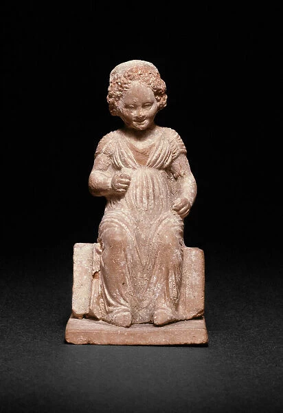 Statuette of a Seated Girl, 330-320 BCE. Creator: Unknown