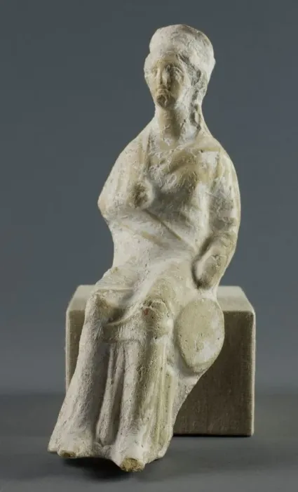 Framed Print : Statuette of a Seated Woman, 400-350 BCE. Creator: Unknown Framed Print : Statuette of a Seated Woman, 400-350 BCE. Creator: Unknown