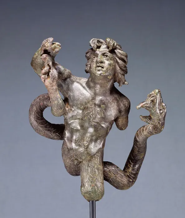 Framed Print : Statuette of a Snake-legged Giant, A.D. 180-220. Creator: Unknown Framed Print : Statuette of a Snake-legged Giant, A.D. 180-220. Creator: Unknown