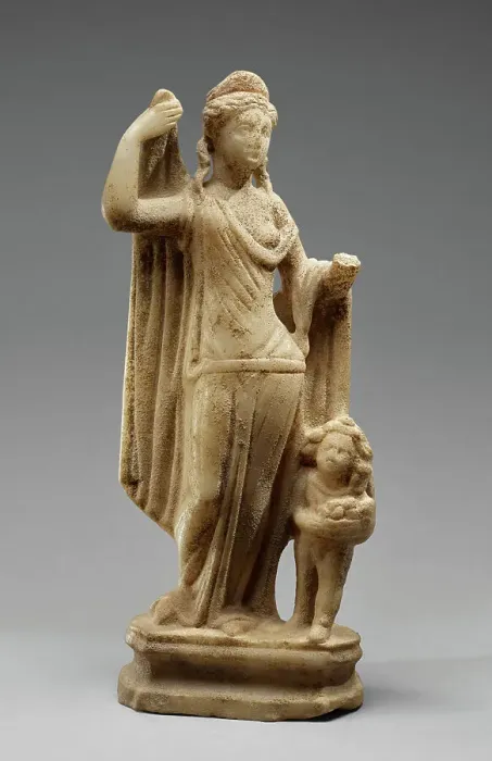 Framed Print : Statuette of Venus and Cupid (Venus Genetrix type), 2nd century A.D. Creator: Unknown Framed Print : Statuette of Venus and Cupid (Venus Genetrix type), 2nd century A.D. Creator: Unknown