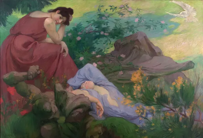 Framed Print : Stay of peace and joy: meditation, 1899. Creator: Victor Emile Prouve Framed Print : Stay of peace and joy: meditation, 1899. Creator: Victor Emile Prouve