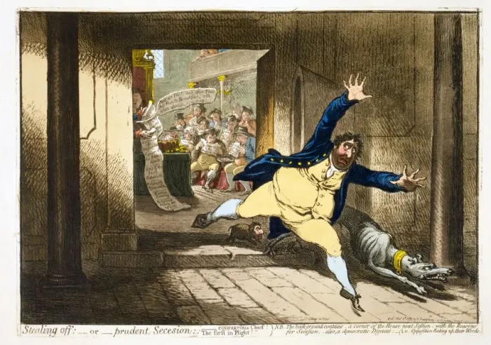 Framed Print : Stealing off; - or - prudent Secession, 1798 Framed Print : Stealing off; - or - prudent Secession, 1798
