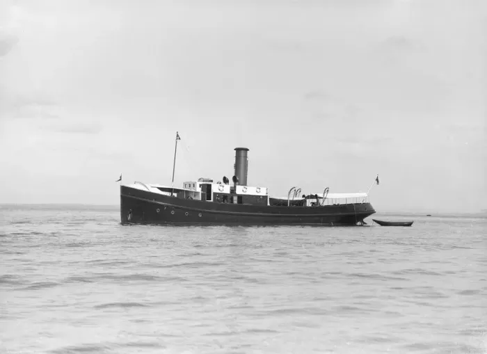 Framed Print : The steam boat Porthos, 1912. Creator: Kirk & Sons of Cowes Framed Print : The steam boat Porthos, 1912. Creator: Kirk & Sons of Cowes