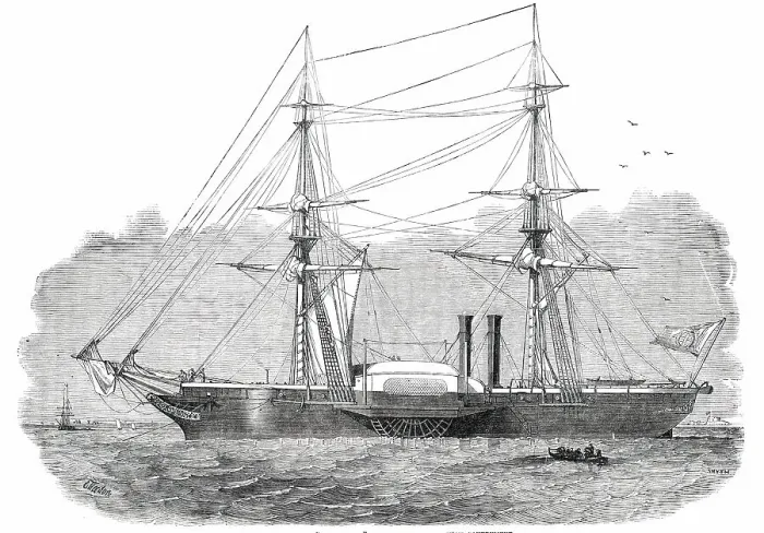 Framed Print : The Steam-Brig Governole, built for the Sardinian Government, 1850. Creator: Smyth. The Steam-Brig Governole, built for the Sardinian Government, 1850. Creator: Smyth Framed Print : The Steam-Brig Governole, built for the Sardinian Government, 1850. Creator: Smyth. The Steam-Brig Governole, built for the Sardinian Government, 1850. Creator: Smyth
