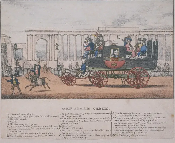 Framed Print : Steam coach at Hyde Park Corner, London, c1830 Framed Print : Steam coach at Hyde Park Corner, London, c1830