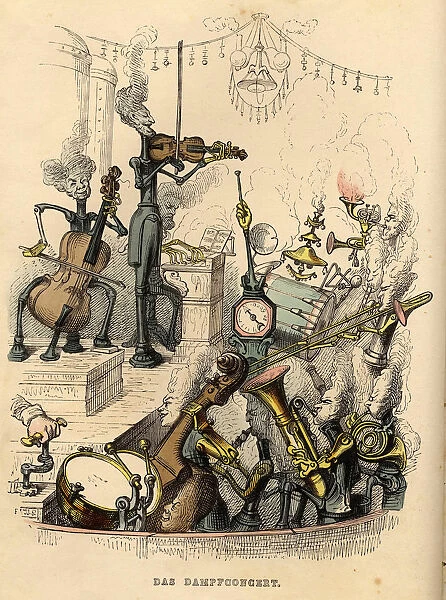 Steam Concert, 1844. Artist: Grandville, Jean-Jacques (1803-1847)