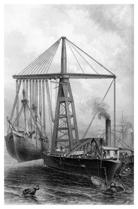 Framed Print : Steam Derrick, 1866 Framed Print : Steam Derrick, 1866