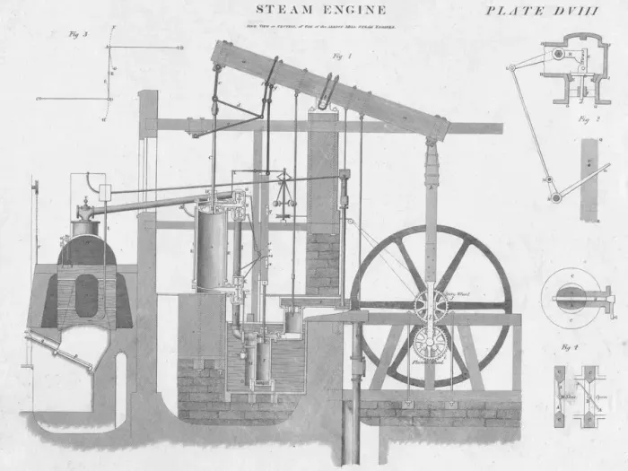 Framed Print : Steam Engine, c1813. Artist: John Moffat Framed Print : Steam Engine, c1813. Artist: John Moffat