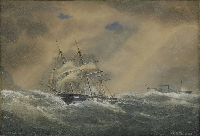 Framed Print : The Steam Frigate Svetlana, 1878. Artist: Beggrov, Alexander Karlovich (1841-1914) Framed Print : The Steam Frigate Svetlana, 1878. Artist: Beggrov, Alexander Karlovich (1841-1914)