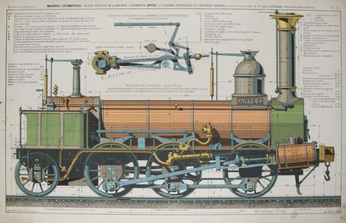 Framed Print : Steam locomotive. Artist: Delarue, Fortune (1794-?) Framed Print : Steam locomotive. Artist: Delarue, Fortune (1794-?)