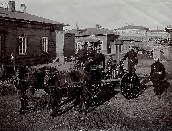 Steam Machine 'Maliutka' of the Irkutsk Fire Association, 1908. Creator: Unknown. Steam Machine 'Maliutka' of the Irkutsk Fire Association, 1908. Creator: Unknown