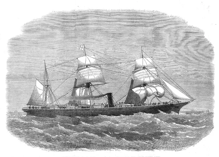 Framed Print : The steam-ship John Elder, for the Liverpool and Valparaiso line, 1871. Creator: Unknown Framed Print : The steam-ship John Elder, for the Liverpool and Valparaiso line, 1871. Creator: Unknown