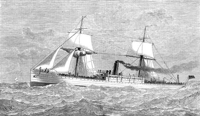 Framed Print : The steam-ship Kinfauns Castle, built of steel, 1880. Creator: Unknown Framed Print : The steam-ship Kinfauns Castle, built of steel, 1880. Creator: Unknown