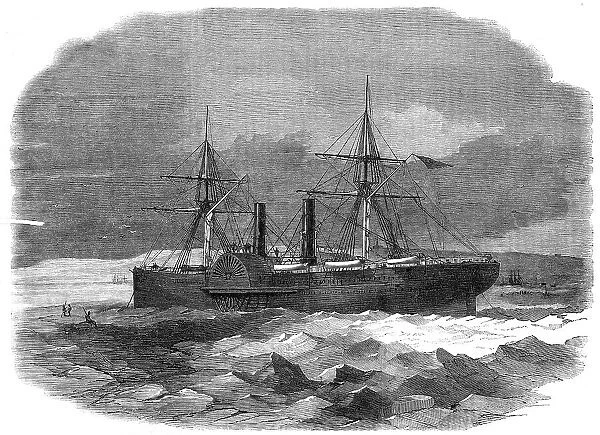 The steam-transport Adriatic in the ice at Sidney, Cape Breton, 1862. Creator: Unknown