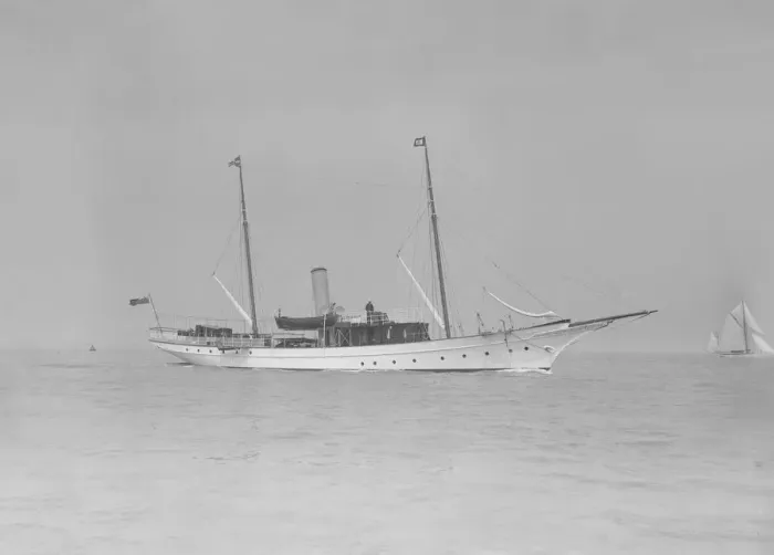 Framed Print : The steam yacht Branwyn under way, 1911. Creator: Kirk & Sons of Cowes Framed Print : The steam yacht Branwyn under way, 1911. Creator: Kirk & Sons of Cowes
