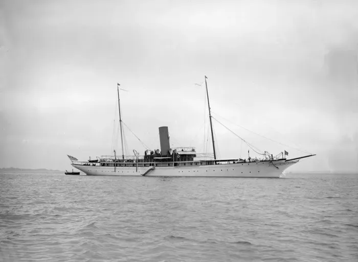 Framed Print : The steam yacht Cassandra, 1913. Creator: Kirk & Sons of Cowes Framed Print : The steam yacht Cassandra, 1913. Creator: Kirk & Sons of Cowes