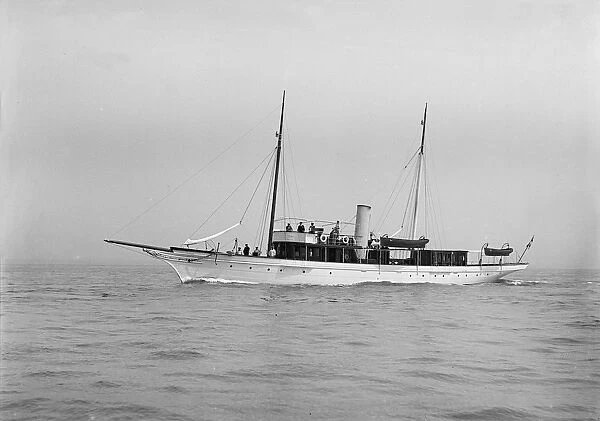 The steam yacht Cecilia under way, 1912. Creator: Kirk & Sons of Cowes