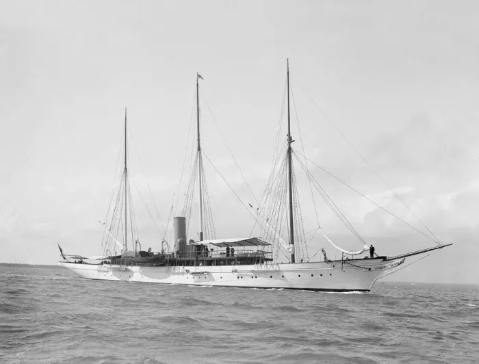 Framed Print : The steam yacht Clementina, 1914. Creator: Kirk & Sons of Cowes Framed Print : The steam yacht Clementina, 1914. Creator: Kirk & Sons of Cowes