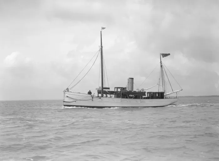 Framed Print : The steam yacht Gamecock, 1912. Creator: Kirk & Sons of Cowes Framed Print : The steam yacht Gamecock, 1912. Creator: Kirk & Sons of Cowes