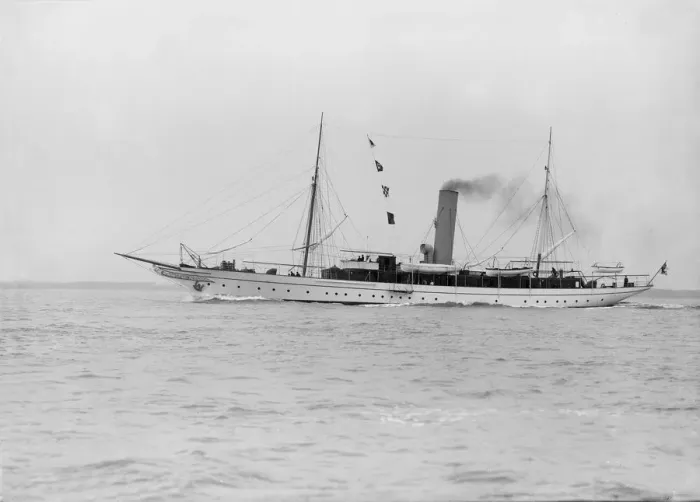 Framed Print : The steam yacht Jason, 1913. Creator: Kirk & Sons of Cowes Framed Print : The steam yacht Jason, 1913. Creator: Kirk & Sons of Cowes