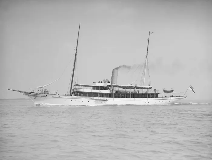 Framed Print : The steam yacht Lorna, 1911. Creator: Kirk & Sons of Cowes Framed Print : The steam yacht Lorna, 1911. Creator: Kirk & Sons of Cowes