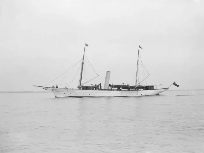 Framed Print : The steam yacht Madrigal, 1913. Creator: Kirk & Sons of Cowes Framed Print : The steam yacht Madrigal, 1913. Creator: Kirk & Sons of Cowes