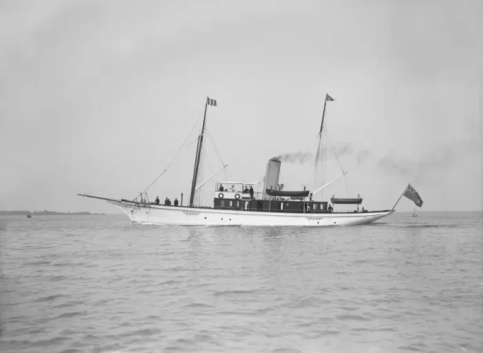 Framed Print : The steam yacht Majista, 1911. Creator: Kirk & Sons of Cowes Framed Print : The steam yacht Majista, 1911. Creator: Kirk & Sons of Cowes