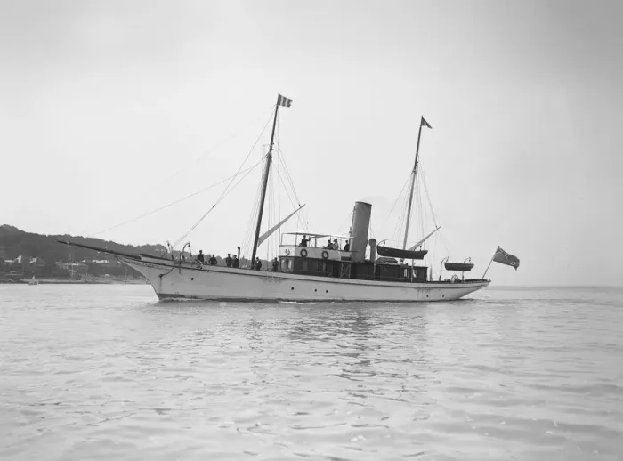 Framed Print : The steam yacht Majista, 1911. Creator: Kirk & Sons of Cowes Framed Print : The steam yacht Majista, 1911. Creator: Kirk & Sons of Cowes