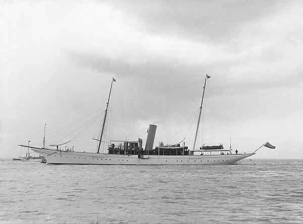 The steam yacht Sabrina, 1914. Creator: Kirk & Sons of Cowes