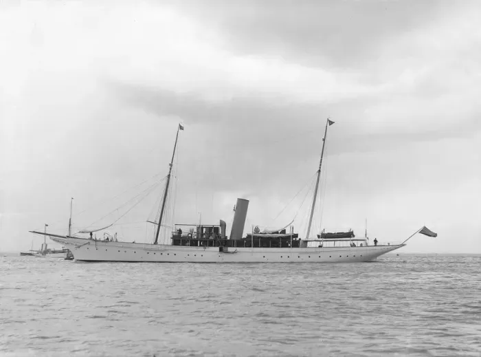 Framed Print : The steam yacht Sabrina, 1914. Creator: Kirk & Sons of Cowes Framed Print : The steam yacht Sabrina, 1914. Creator: Kirk & Sons of Cowes