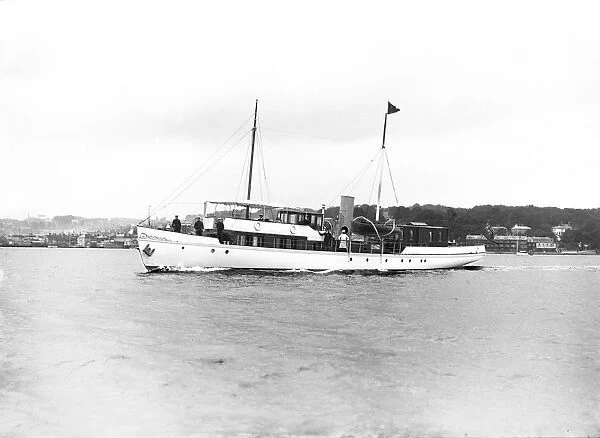 The steam yacht Sardonyx under way, 1913. Creator: Kirk & Sons of Cowes