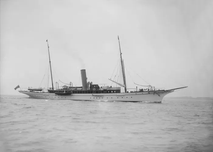 Framed Print : The steam yacht Sheilah, 1911. Creator: Kirk & Sons of Cowes Framed Print : The steam yacht Sheilah, 1911. Creator: Kirk & Sons of Cowes