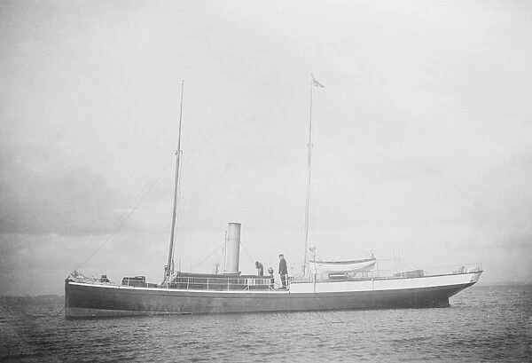 The steam yacht Violet at anchor. Creator: Kirk & Sons of Cowes
