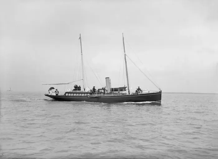 Framed Print : The steam yacht Volage under way, 1913. Creator: Kirk & Sons of Cowes Framed Print : The steam yacht Volage under way, 1913. Creator: Kirk & Sons of Cowes