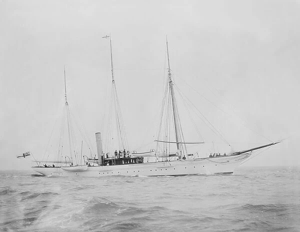 Steam yacht under way. Creator: Kirk & Sons of Cowes