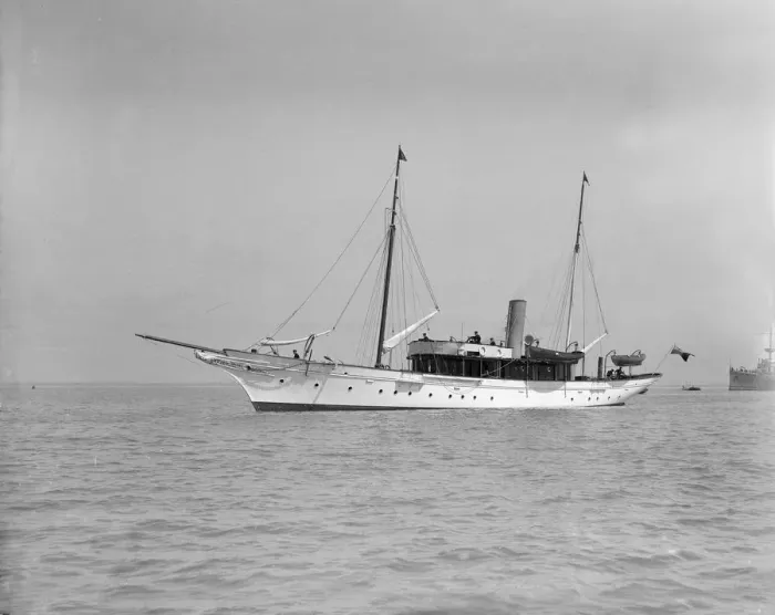 Framed Print : The steam yacht Westoe, 1911. Creator: Kirk & Sons of Cowes Framed Print : The steam yacht Westoe, 1911. Creator: Kirk & Sons of Cowes