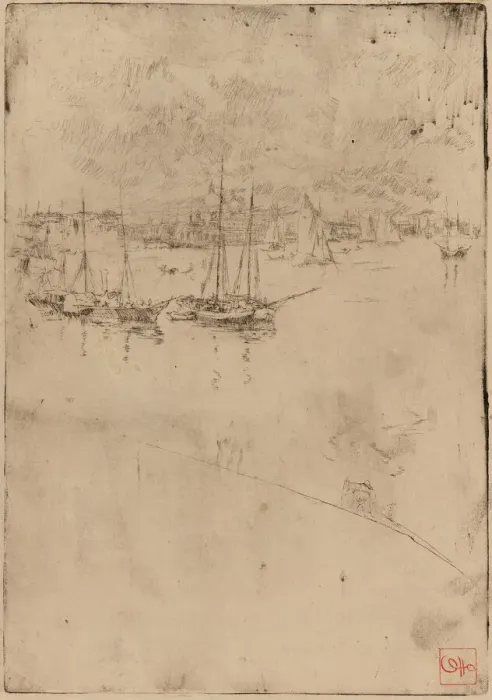 Framed Print : The Steamboat, Venice, 1879-1880. Creator: James Abbott McNeill Whistler Framed Print : The Steamboat, Venice, 1879-1880. Creator: James Abbott McNeill Whistler