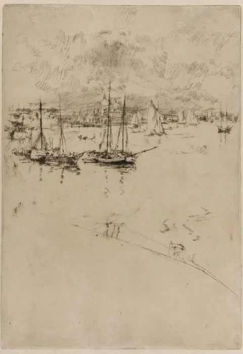 Framed Print : The Steamboat, Venice, 1879-1880. Creator: James Abbott McNeill Whistler Framed Print : The Steamboat, Venice, 1879-1880. Creator: James Abbott McNeill Whistler