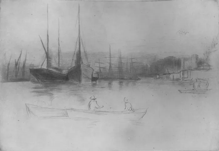 Framed Print : Steamboats Off The Tower, 1875, (1904). Artist: James Abbott McNeill Whistler Framed Print : Steamboats Off The Tower, 1875, (1904). Artist: James Abbott McNeill Whistler