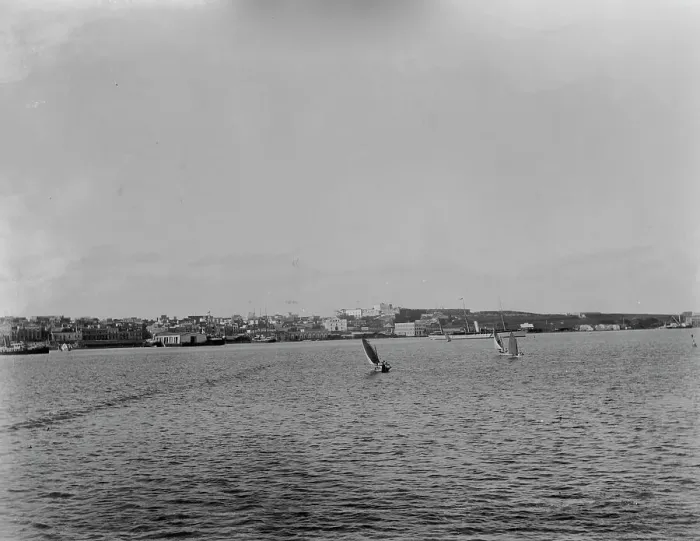 Framed Print : Steamer landing and San Cristobal, San Juan, Puerto Rico, between 1880 and 1901. Creator: Unknown