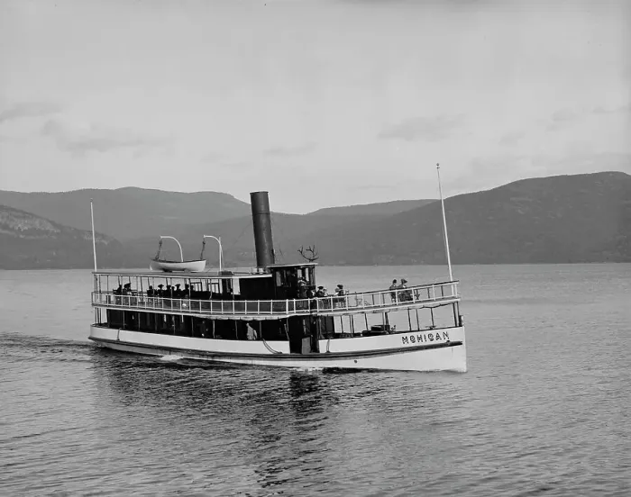 Framed Print : Steamer Mohican, Lake George, N.Y. between 1900 and 1910. Creator: William H. Jackson Framed Print : Steamer Mohican, Lake George, N.Y. between 1900 and 1910. Creator: William H. Jackson